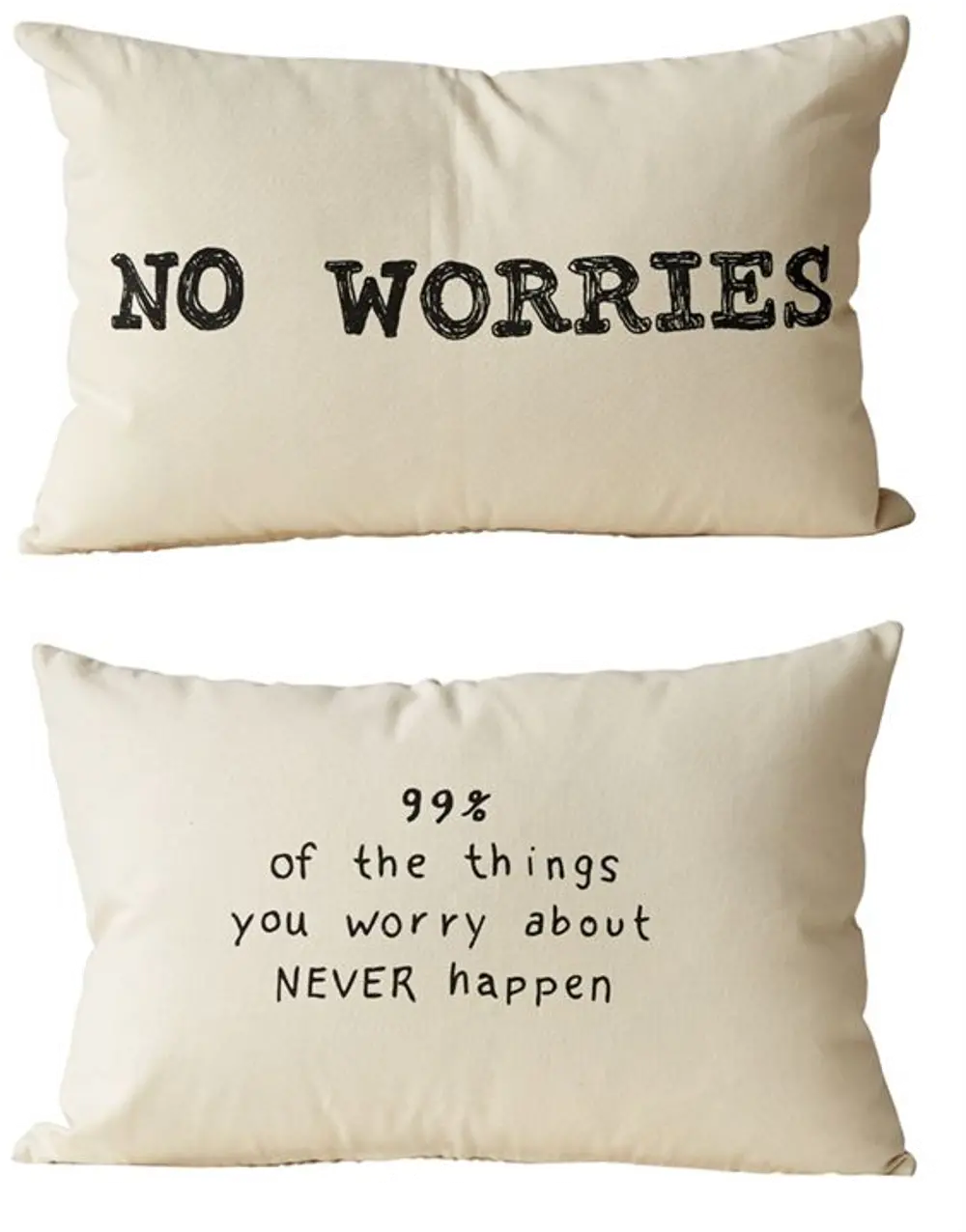 DA7408/NOWORRIESPLLW No Worries Cotton Printed Throw Pillow - Reversible-1