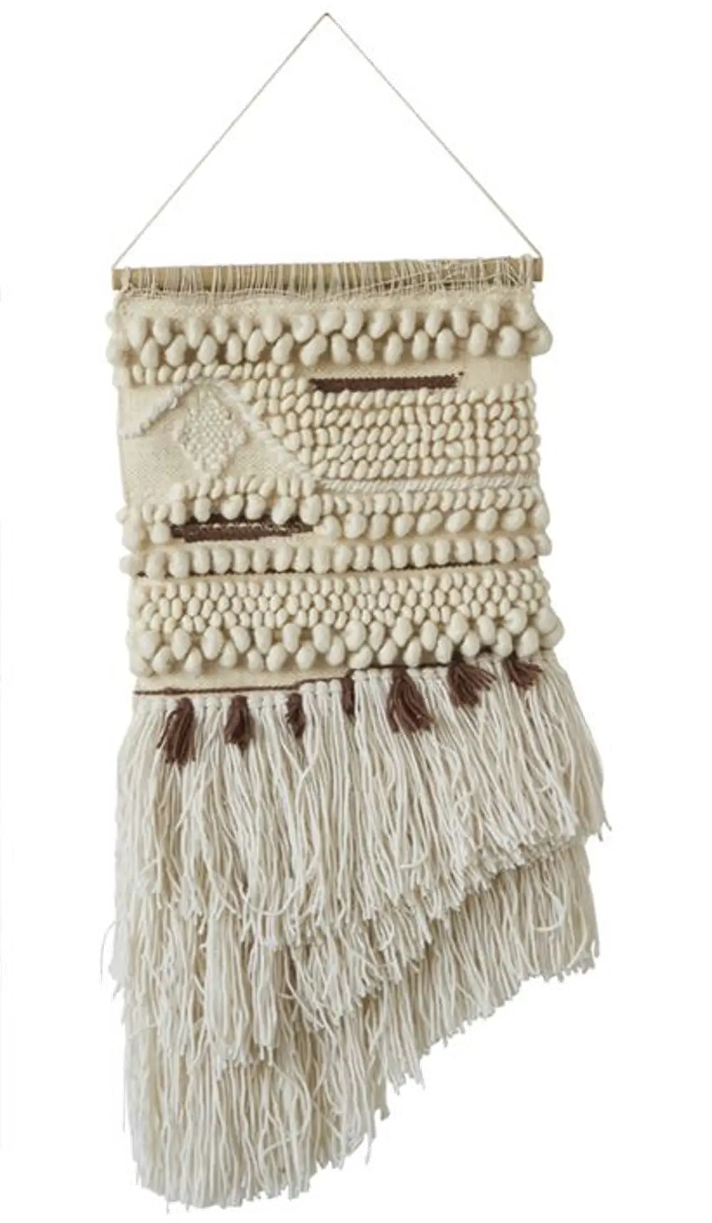 DA7412/WOOLWALLART Beige Wool and Cotton Hand-Woven Wall Hanging-1