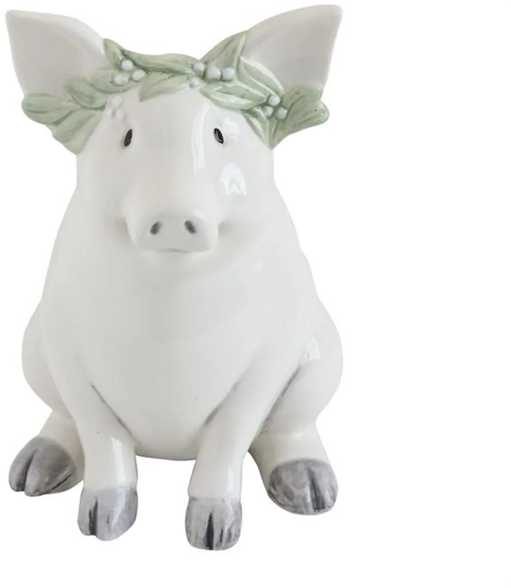 DA8734/PIGGYBANK White Ceramic Piggy Bank-1