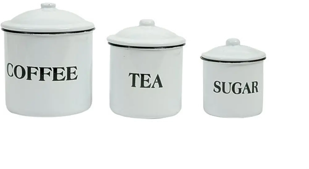 DA1985-S/3-SET Distressed White Set of Coffee, Tea and Sugar Containers-1