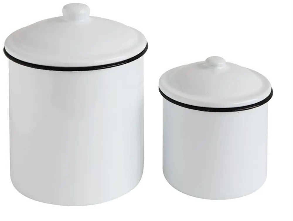 DA7600-S/2-L/LRGCANS 7 Inch White Enamel Canister with Lid-1