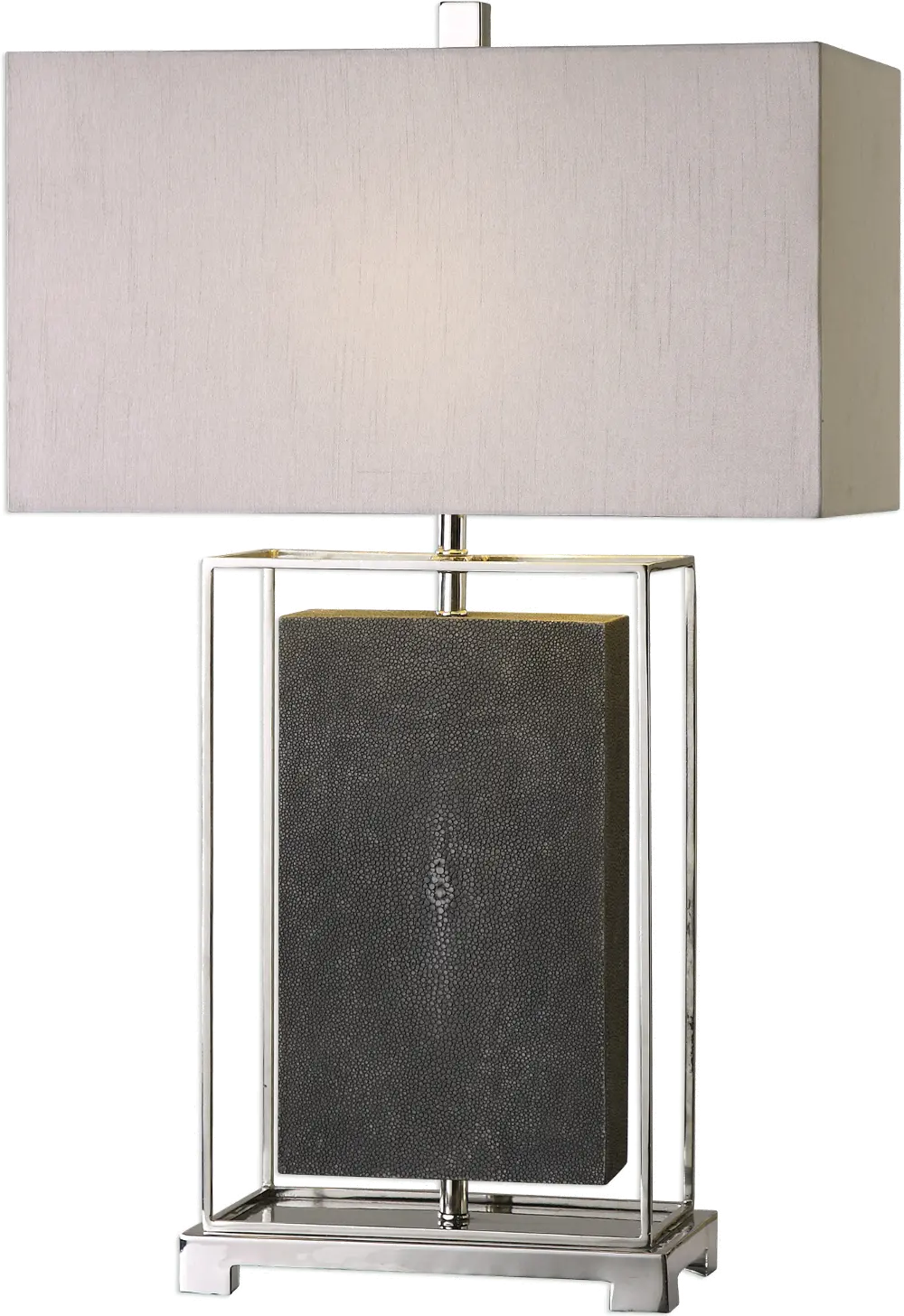 Gray and Polished Nickel Table Lamp-1