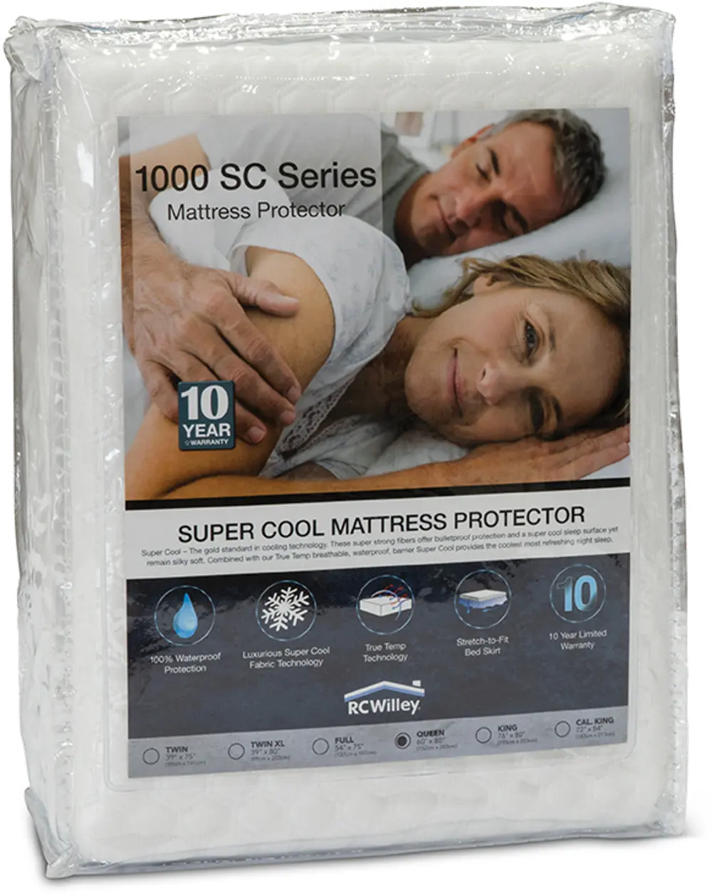 SuperCool Split California King Mattress Pad and 10-Year Limited Protection Plan - 1000 SC-1