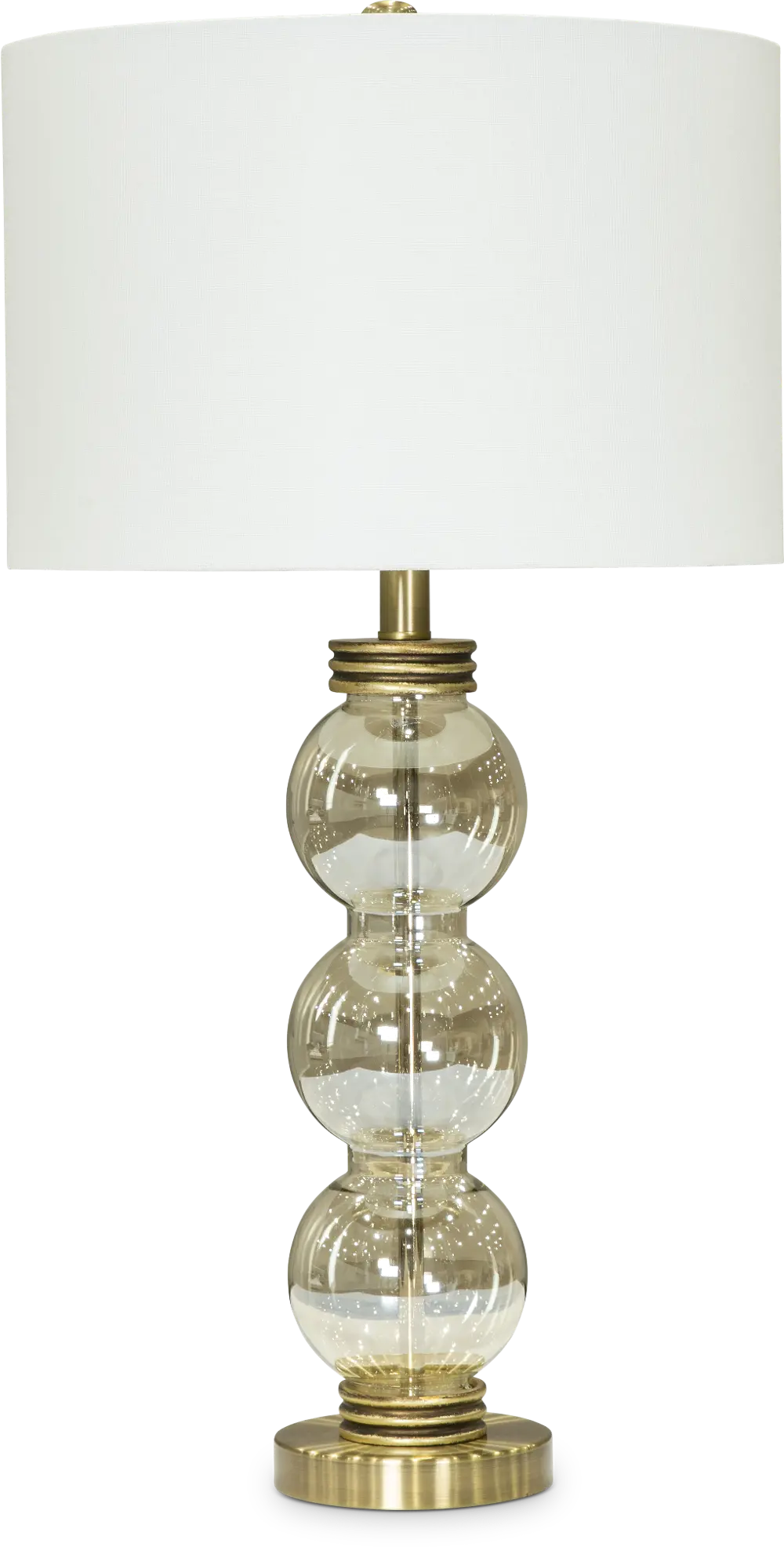 Tall Bubble Glass Table Lamp with White Shade-1