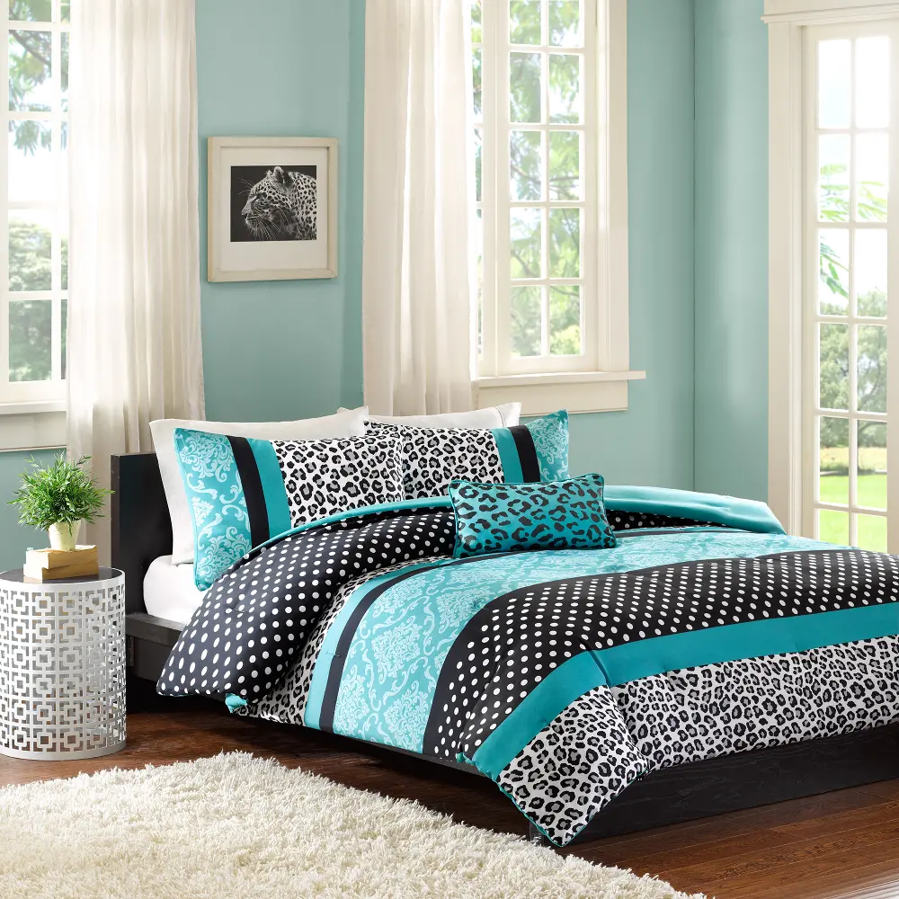 Chloe Teal Twin-Twin XL 3 Piece Bedding Collection-1