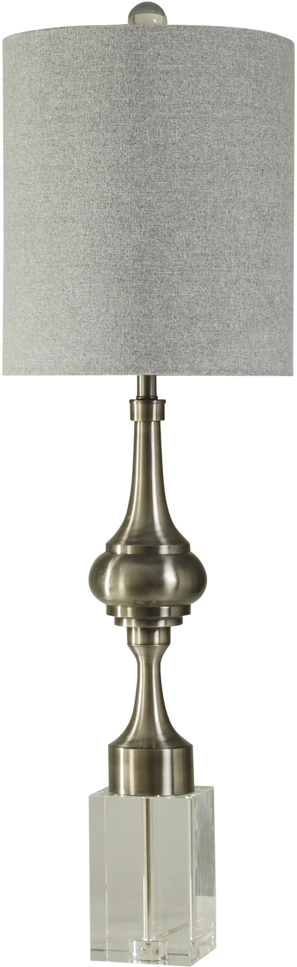 Gun Metal Table Lamp with a Crystal Base-1