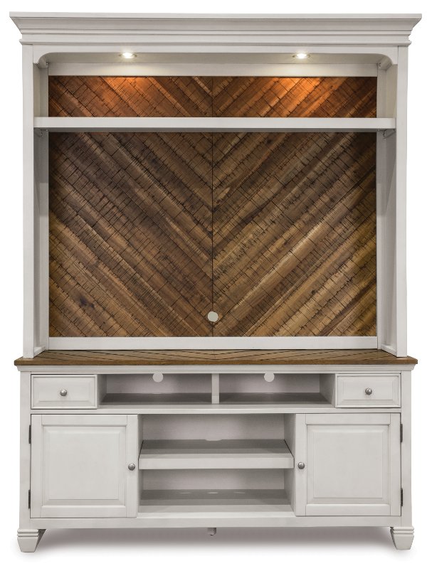 A Wall Unit Entertainment Center For Your Living Room Rc White 2 Piece Clic Entertainment Center Camden