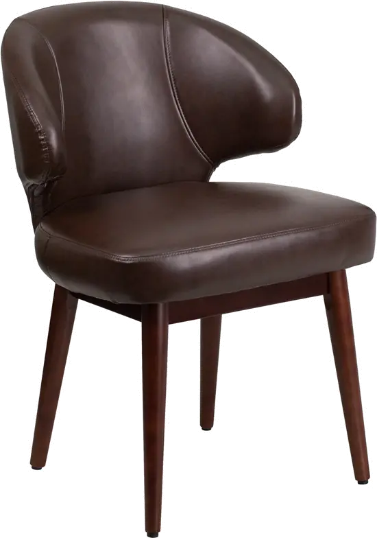Small Brown Leather Accent Chair