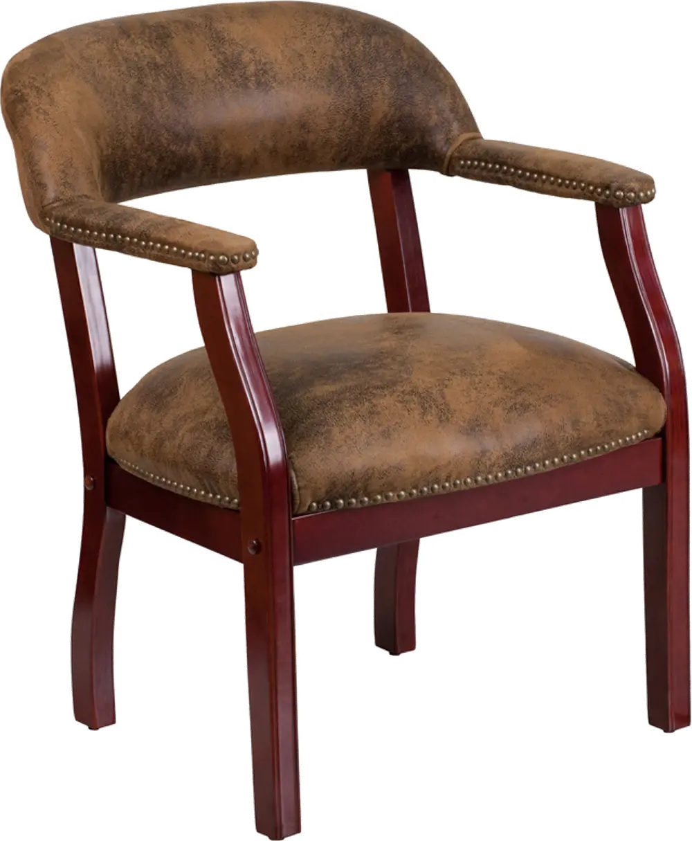 Vintage Brown Microfiber Accent Chair-1