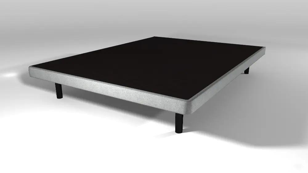 Gray Upholstered Queen Platform Foundation - Reflexx-1
