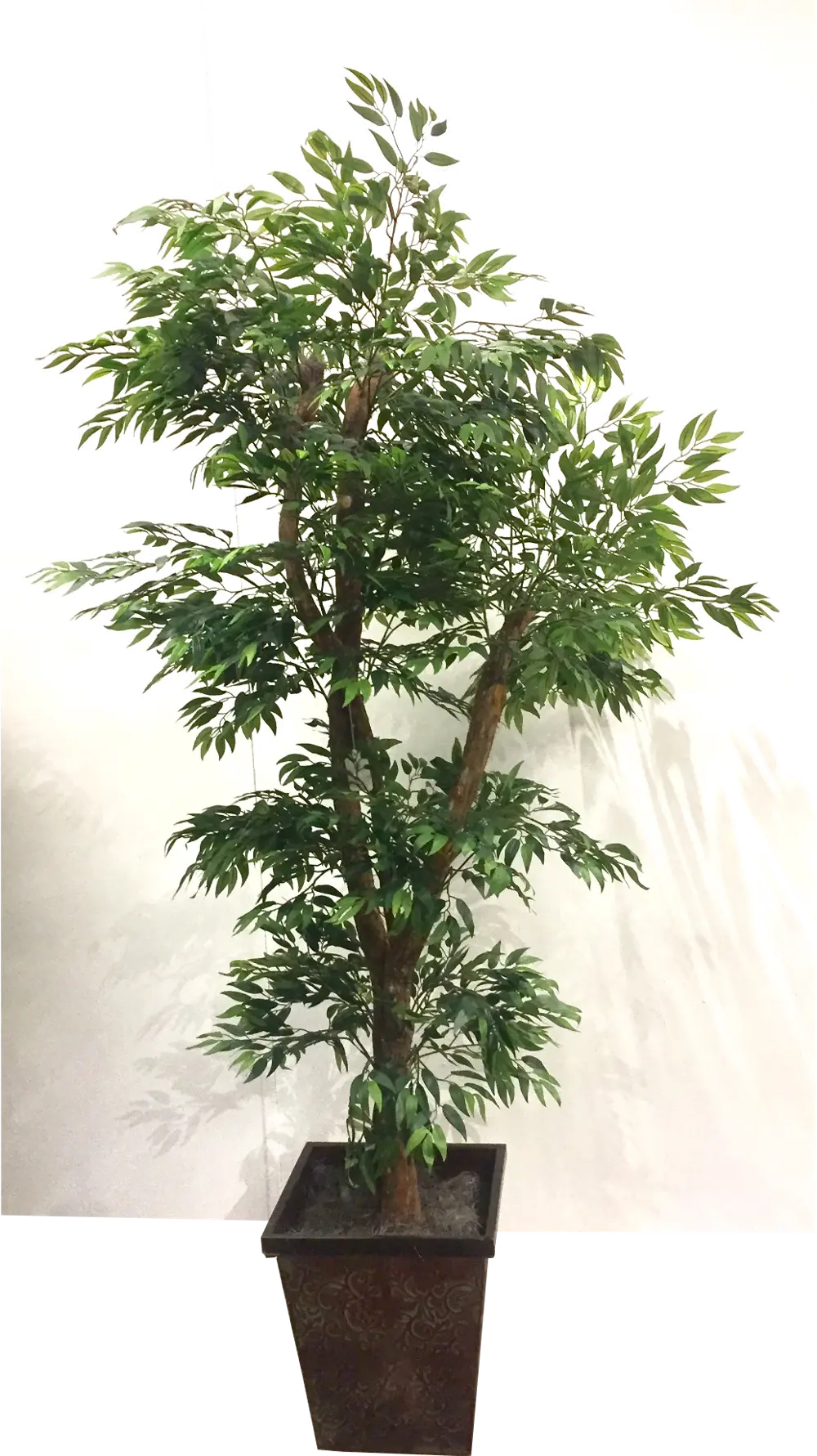 7 Foot Layered Green Ruscus Tree Arrangement-1