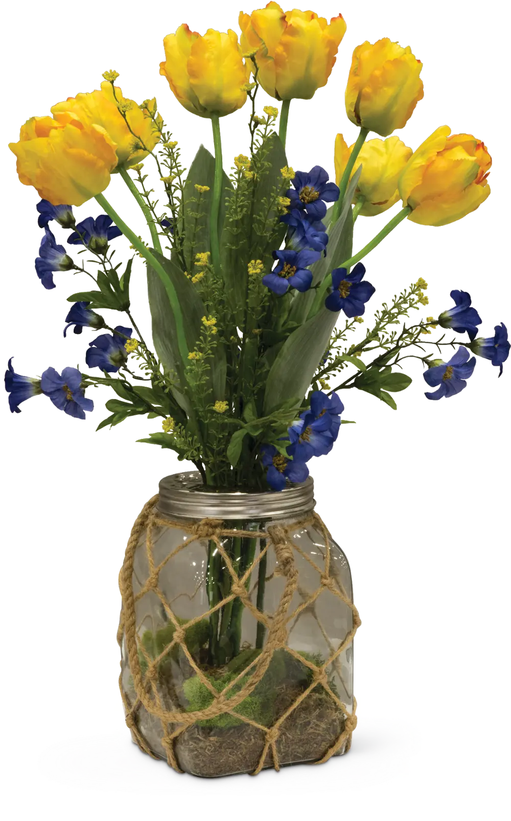 25 Inch Yellow Tulip Arrangement In Jar-1
