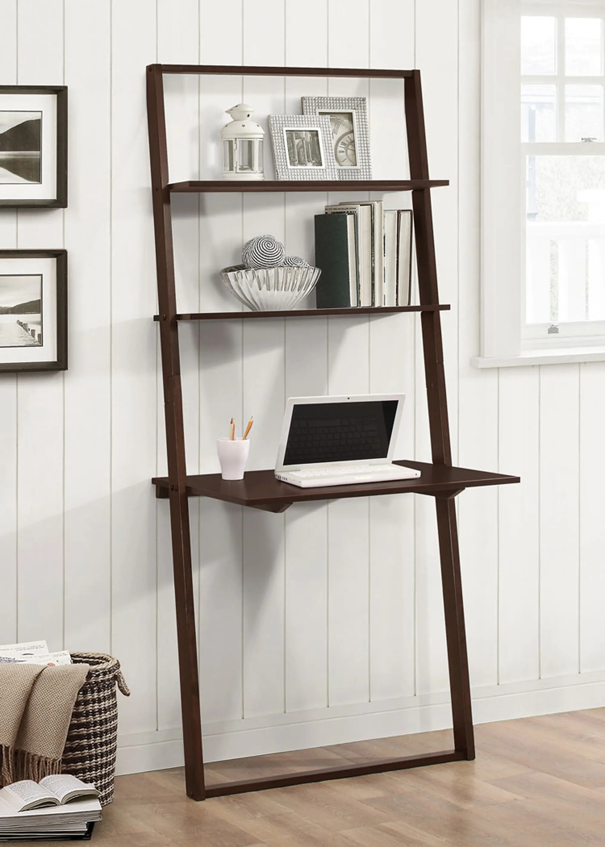 Photos - Office Desk 4D Concepts Arlington Cappuccino Brown Ladder Desk 89848
