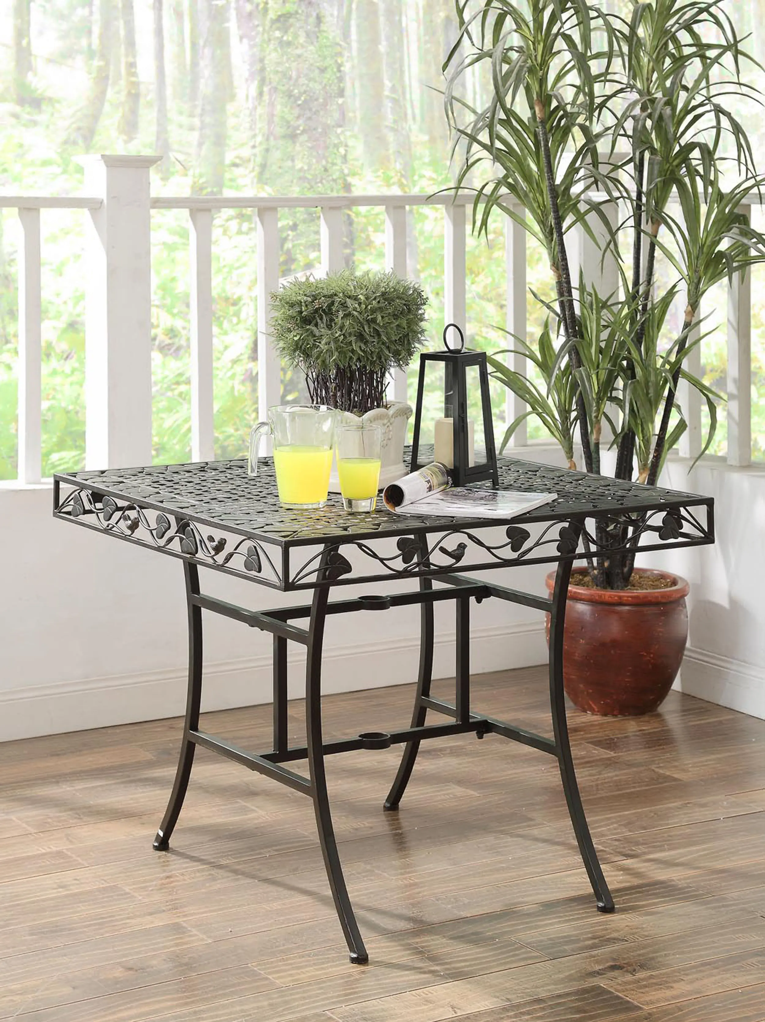 Photos - Garden Furniture 4D Concepts Metal Square Outdoor Patio Table - Ivy League 120260