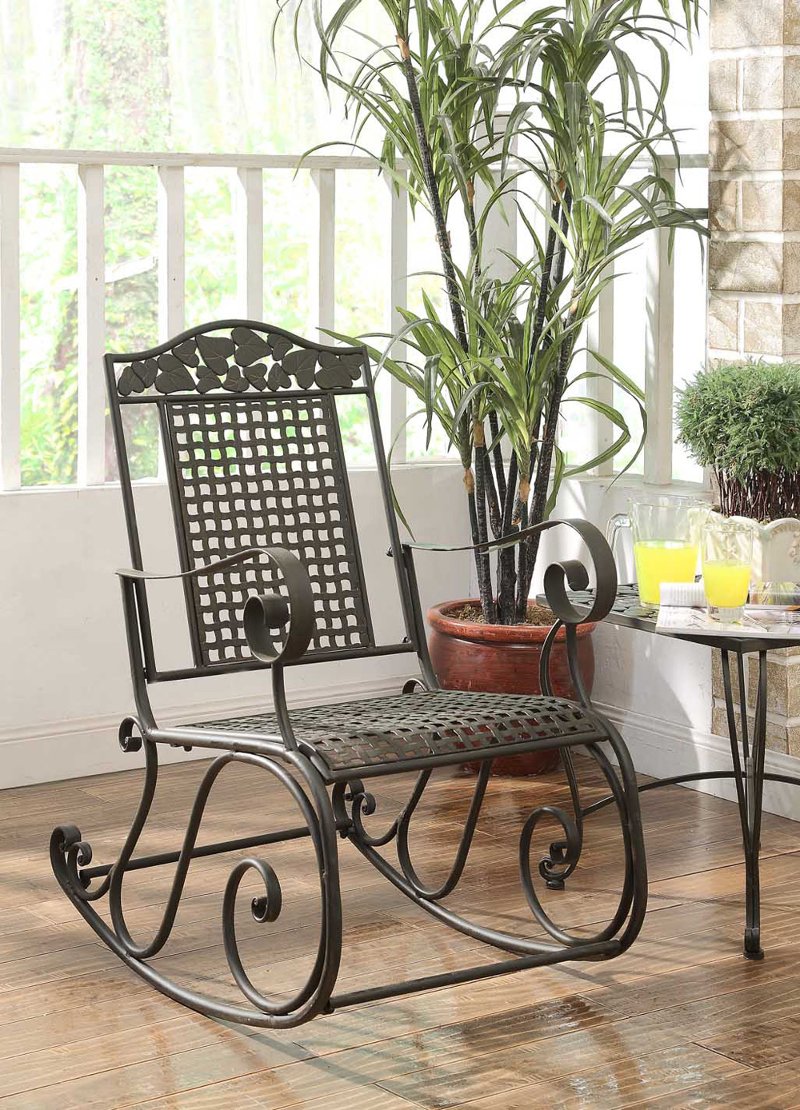 Metal Outdoor Patio Rocking Chair Ivy, Metal Outdoor Rocking Chairs