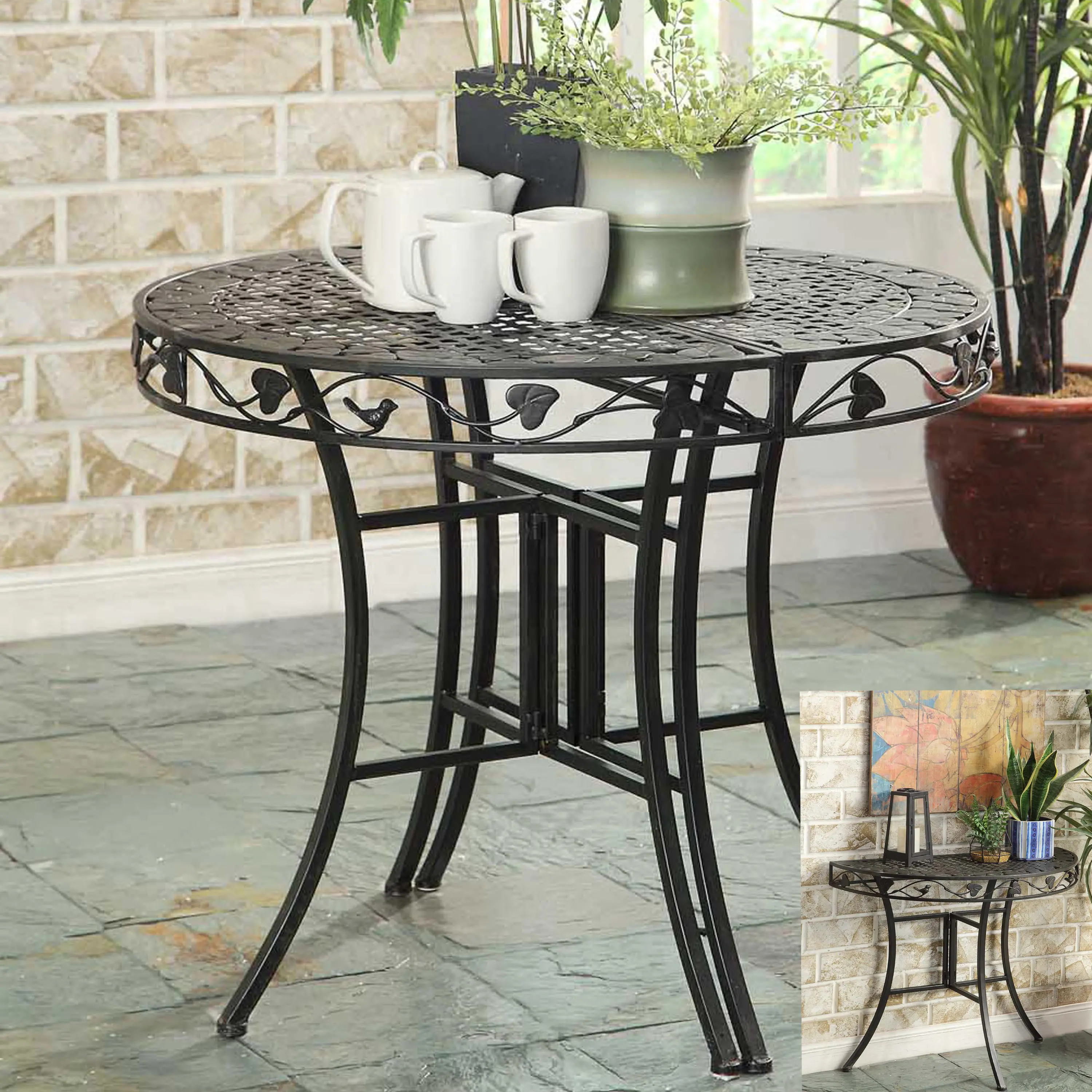 Photos - Garden Furniture 4D Concepts Outdoor Multi-Use Round Table Halves - Ivy League 123780