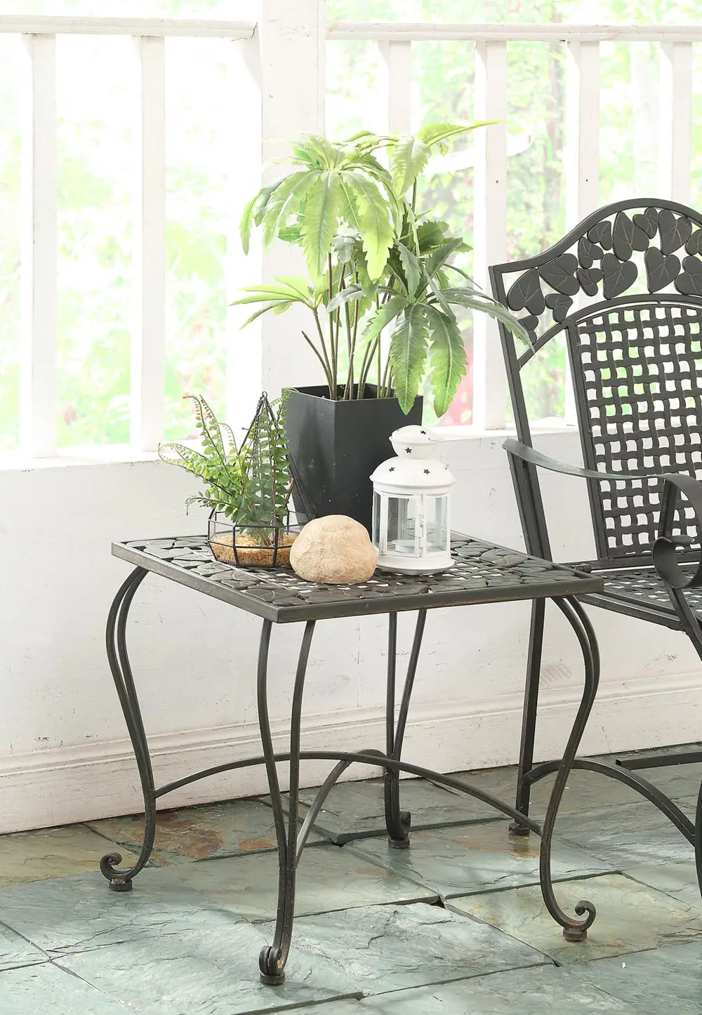 Metal Outdoor Patio End Table - Ivy League -1