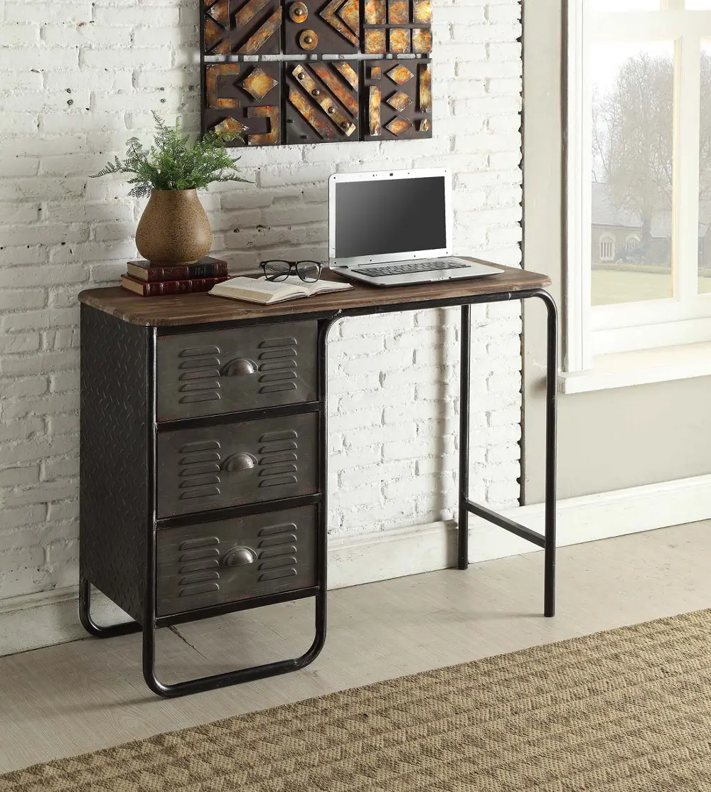 Industrial Desk with 3-Drawers - Locker-1