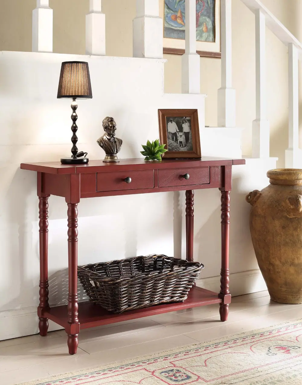 Classic Red Entry Table - Simplicity-1