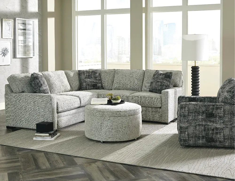 KIT Contemporary Gray 2 Piece Sectional Sofa with RAF Loveseat - Juno-1