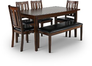 Dining Table Sets For Near You Rc Willey Furniture Dark Cherry 6 Piece Dining Set Del Mar