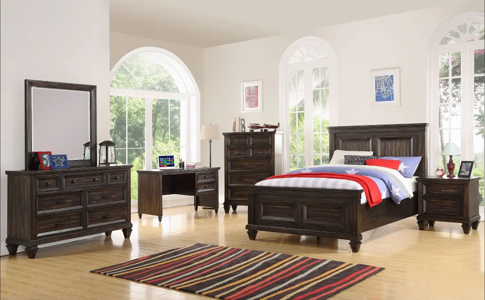 Sevilla Brown 4 Piece Twin Youth Bedroom Set-1