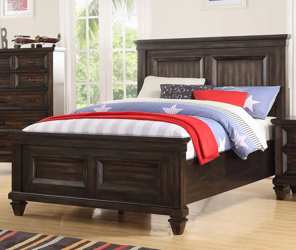 Classic Traditional Brown 4 Piece Twin Bedroom Set - Sevilla-1