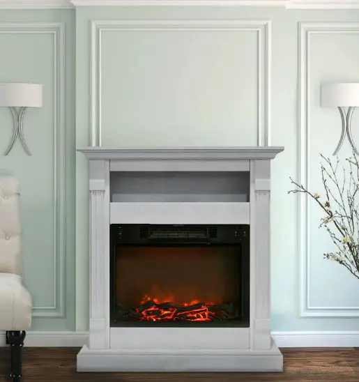 CAM3437-1WHT White Electrical Mantel Fireplace (34 Inch) - Sien sku CAM3437-1WHT