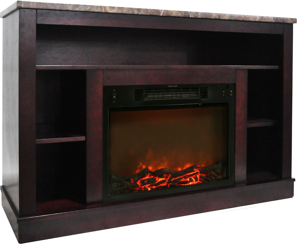 Mahogany Electric Fireplace with Mantel (47 Inch) - Seville