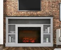 White Electric Fireplace With Mantel 47 Inch Seville Rc