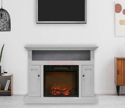 White TV Stand and Electric Fireplace (47 Inch) - Sorrento | RC Willey Furniture Store RC Willey know you want it