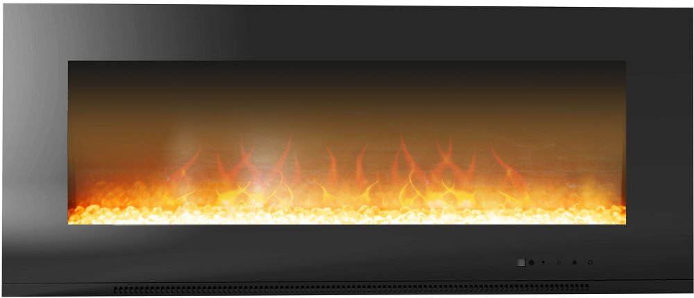 Black Wall Mount Electrical Fireplace (56 Inch) - Metropolitan