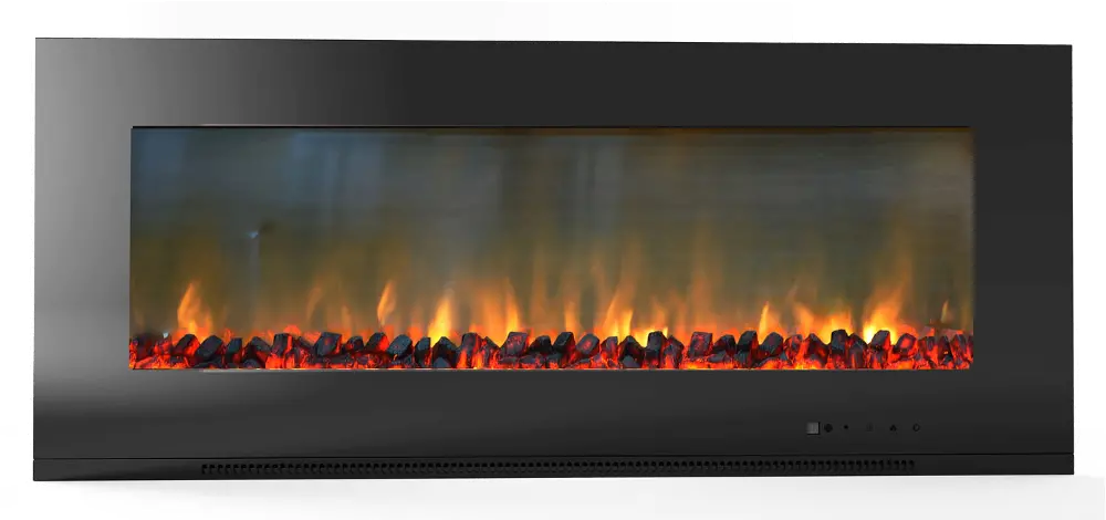CAM56WMEF-2BLK Black Wall Mount Electrical Fireplace (56 Inch) - Metropolitan-1