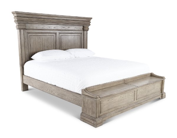 Bedroom Furniture Rc Willey Classic Traditional Gray Queen Storage Bed Madison Ridge