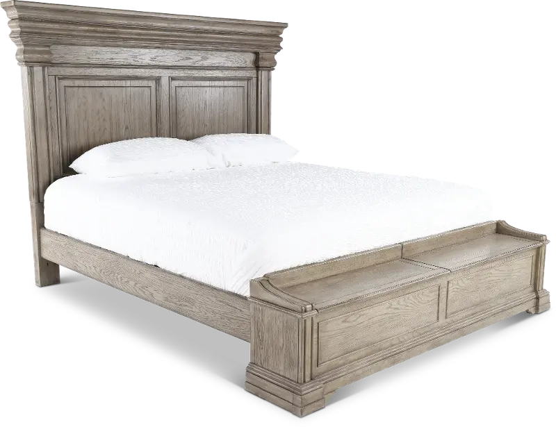 Madison Ridge Gray King Storage Bed, California King Bed Frame With Shelves