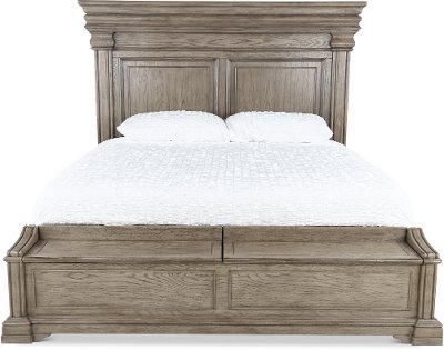 Traditional Gray 4 Piece California King Bedroom Set Madison