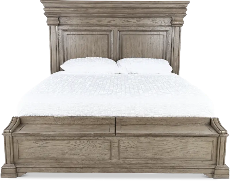 Gray California King Storage Bed, California King Bed With Storage Drawers