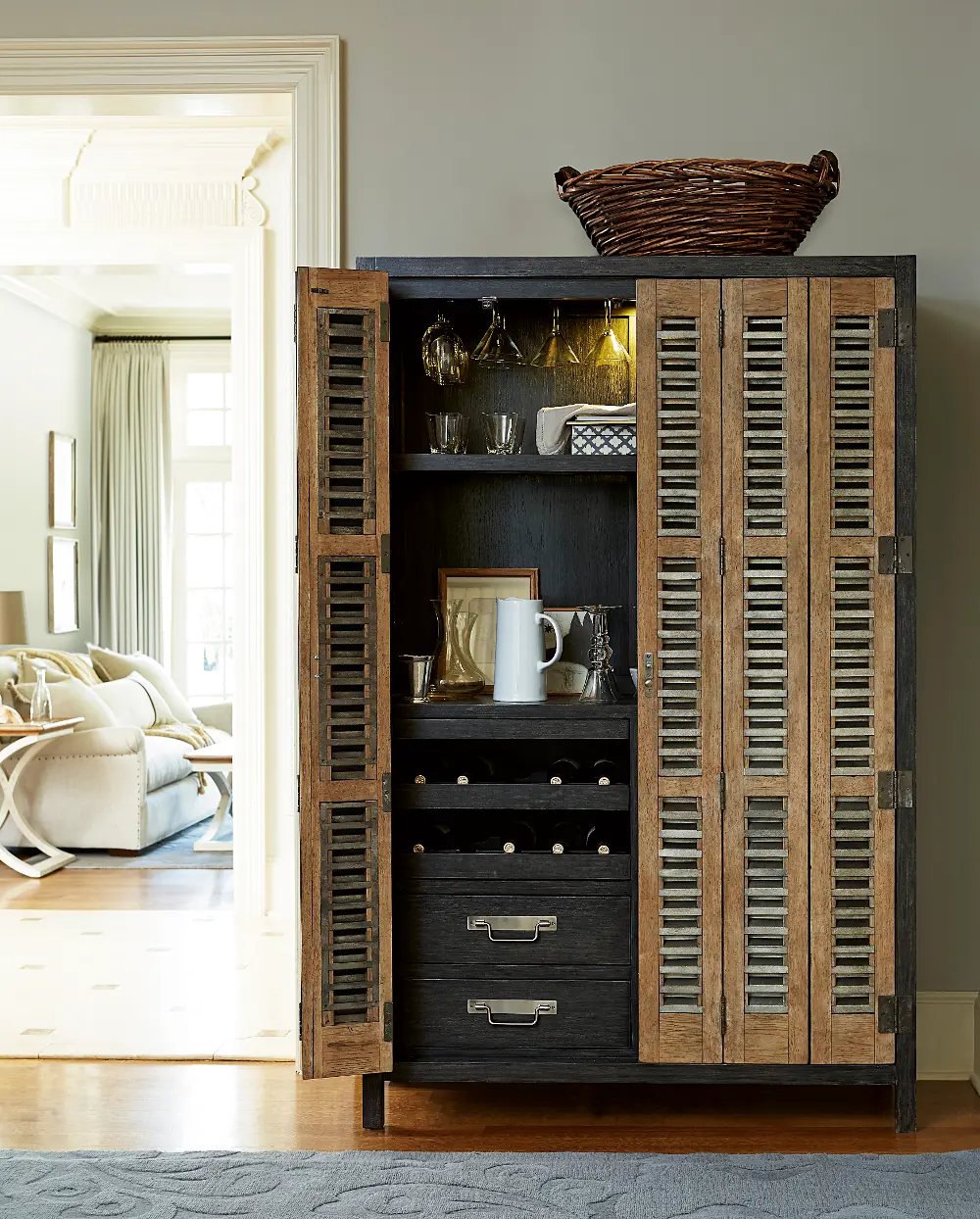 2-Tone Bar Cabinet - Libations-1