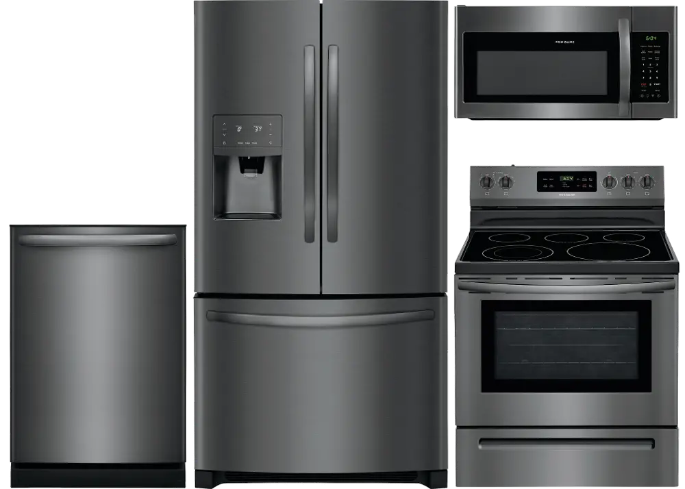 .FRG-BTM-4PC-BSS-ELE Frigidaire 4 Piece Kitchen Appliance Package with Electric Range with 5 burners - Black Stainless Steel-1