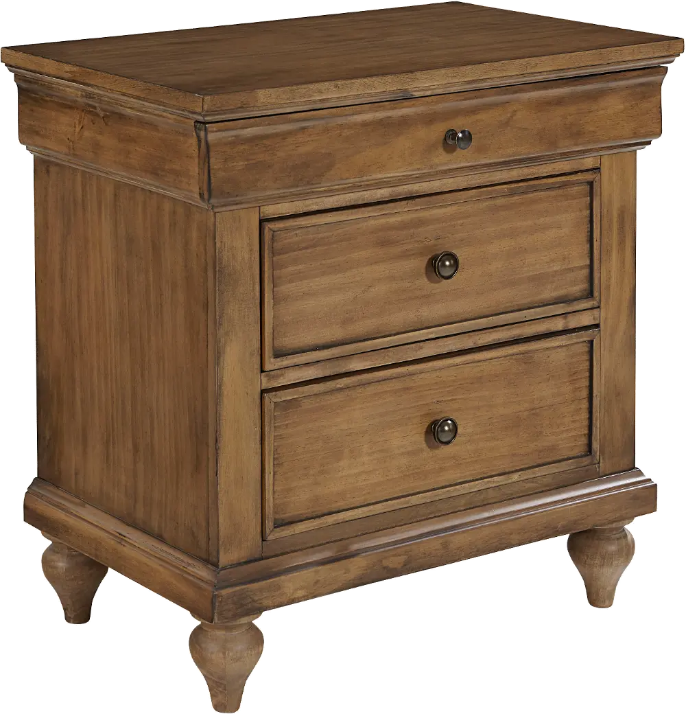 Classic Toffee Brown Nightstand - Brussels-1