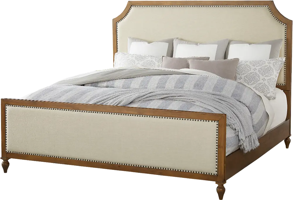 Classic Toffee and Sand Queen Upholstered Bed - Brussels-1