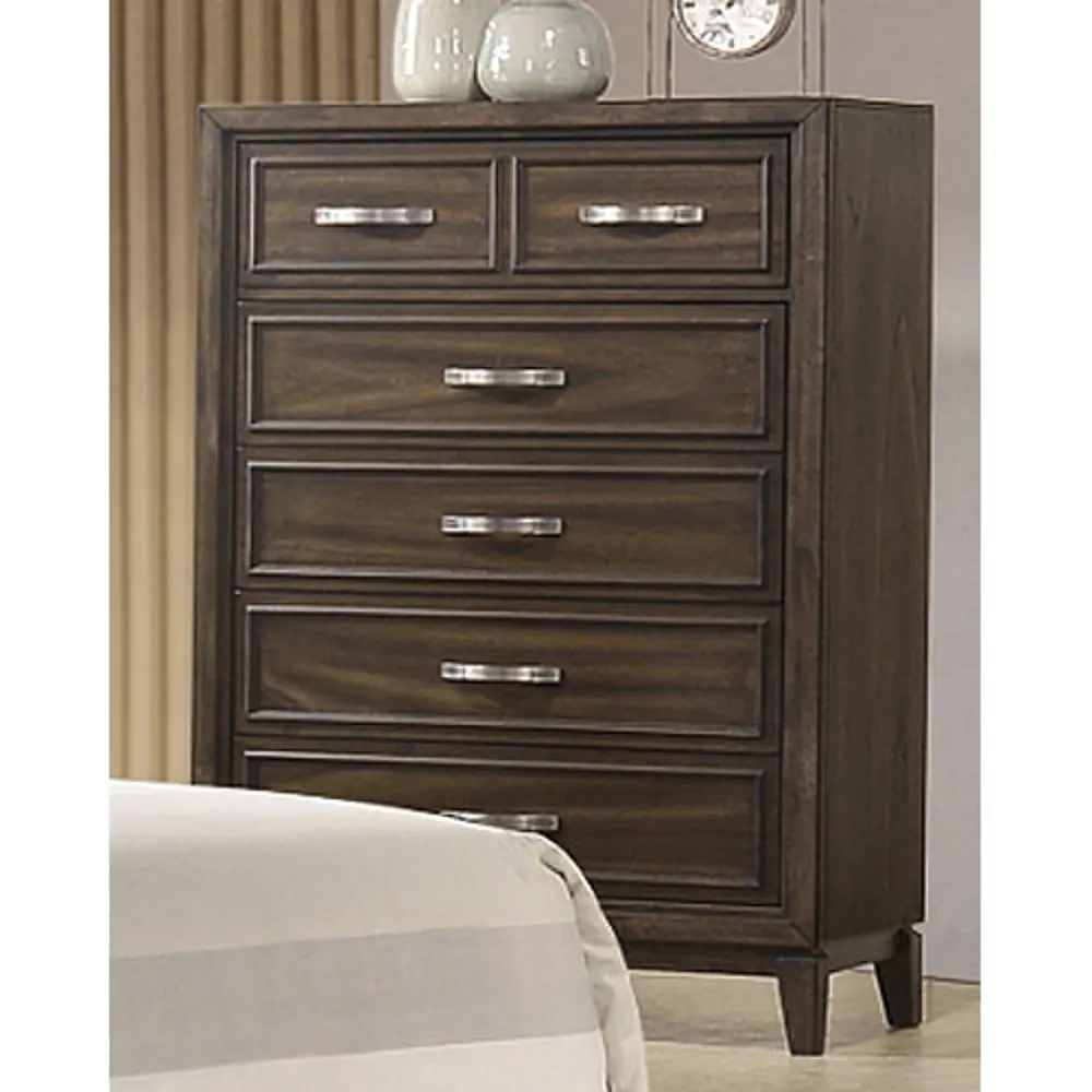 Contemporary Chocolate Brown Chest of Drawers - Tremont-1