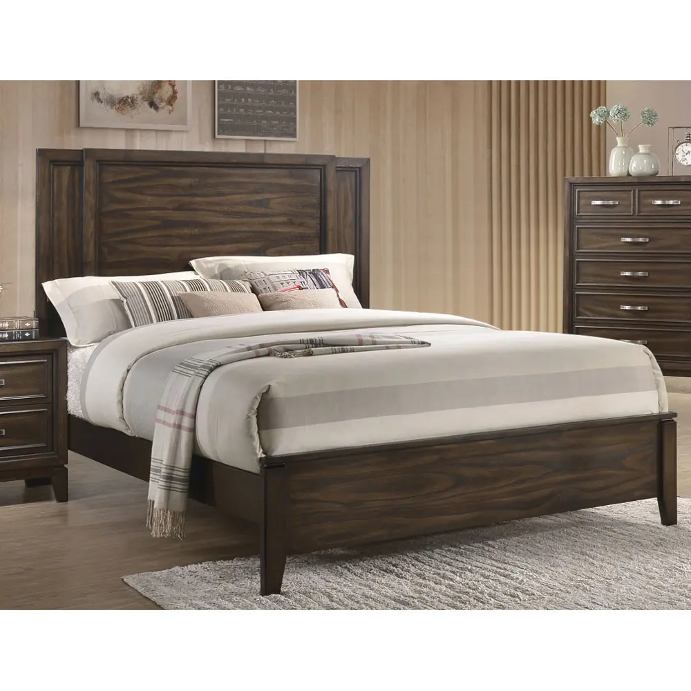 Contemporary Chocolate Brown Queen Bed - Tremont-1