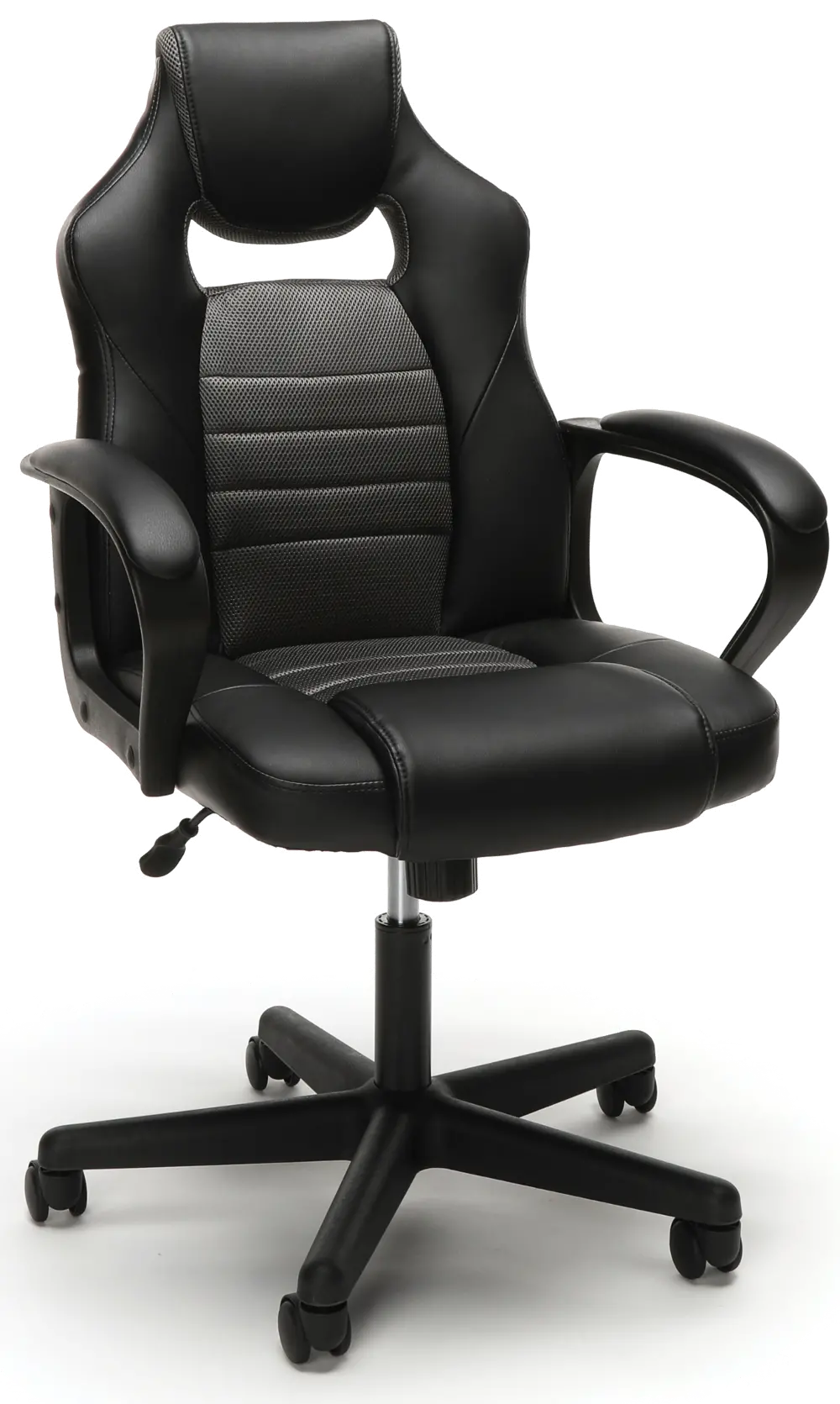 Gray and Black Racing Style Gaming Chair - Essentials-1