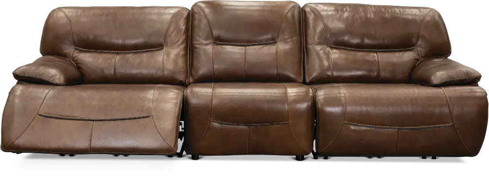 Brown Leather-Match 3 Piece Power Reclining Sofa - Max-1