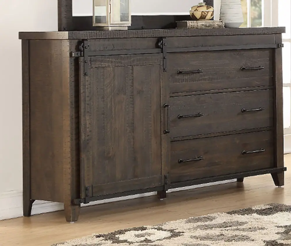 Rustic Contemporary Weathered Brown Dresser - Montana-1