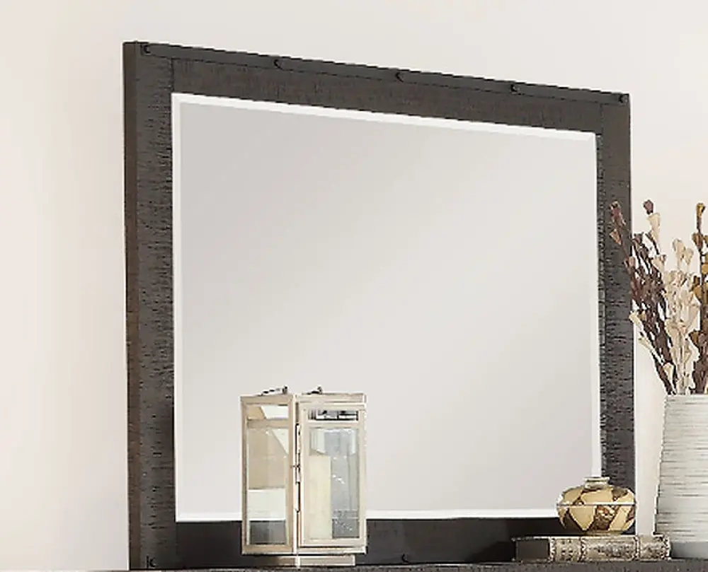Rustic Contemporary Weathered Brown Mirror - Montana-1