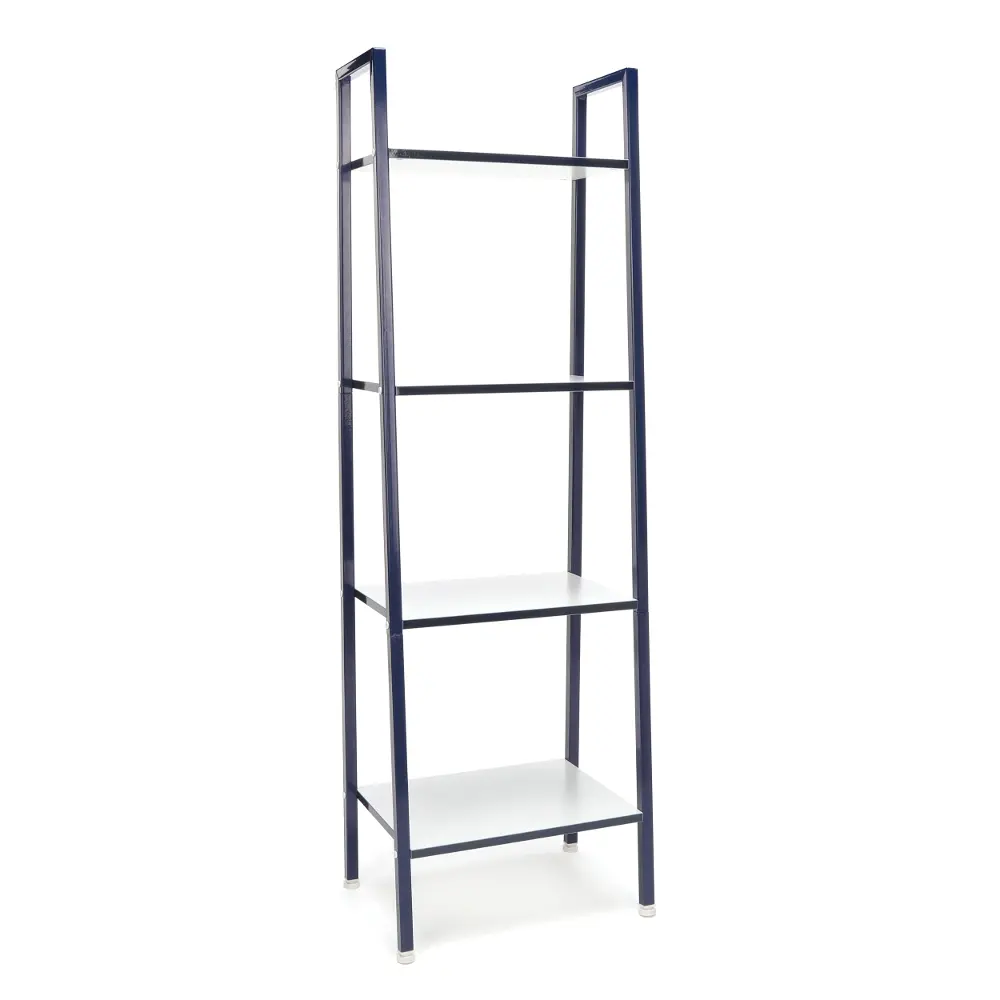 Blue and White 4 Shelf Bookcase - Essentials-1