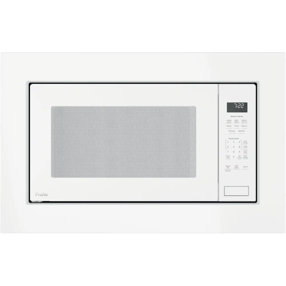 PEB7227+JX7227-W/W GE Profile Countertop Microwave and 27 Inch Trim Kit - White-1