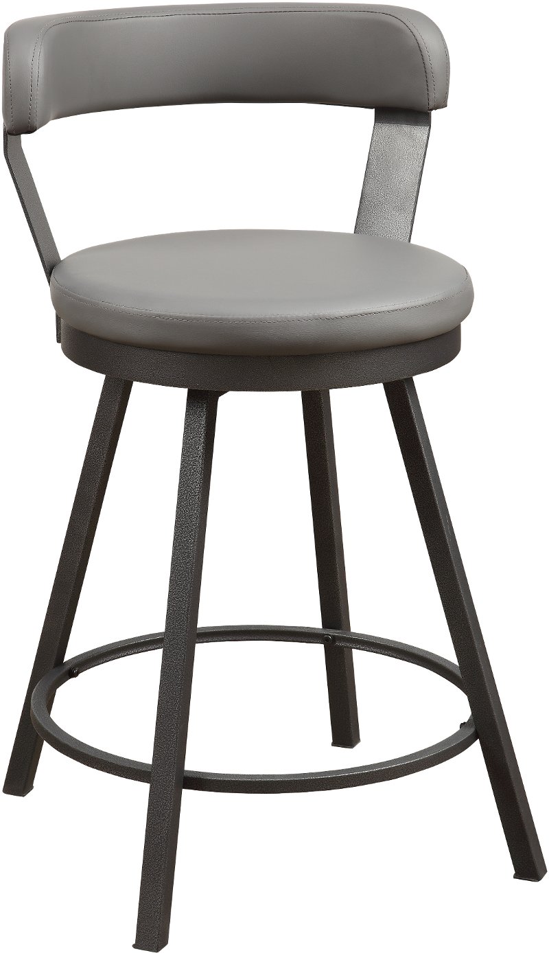 Appert Cloud Gray Modern Swivel Counter, Gray Swivel Bar Stools With Arms
